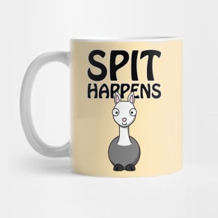 Spit happens - cute and funny llama / alpaca pun Mug